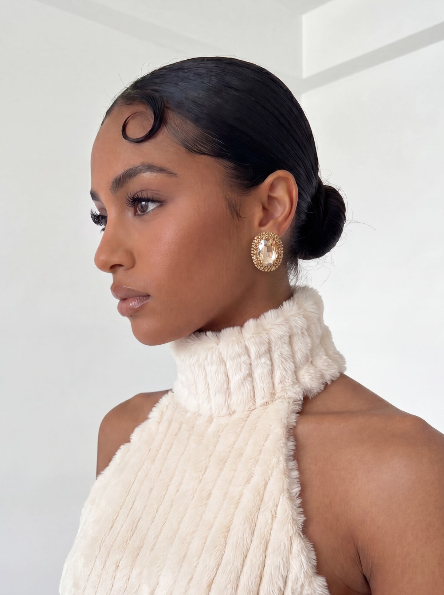Dreya Oval Earrings - Caramel