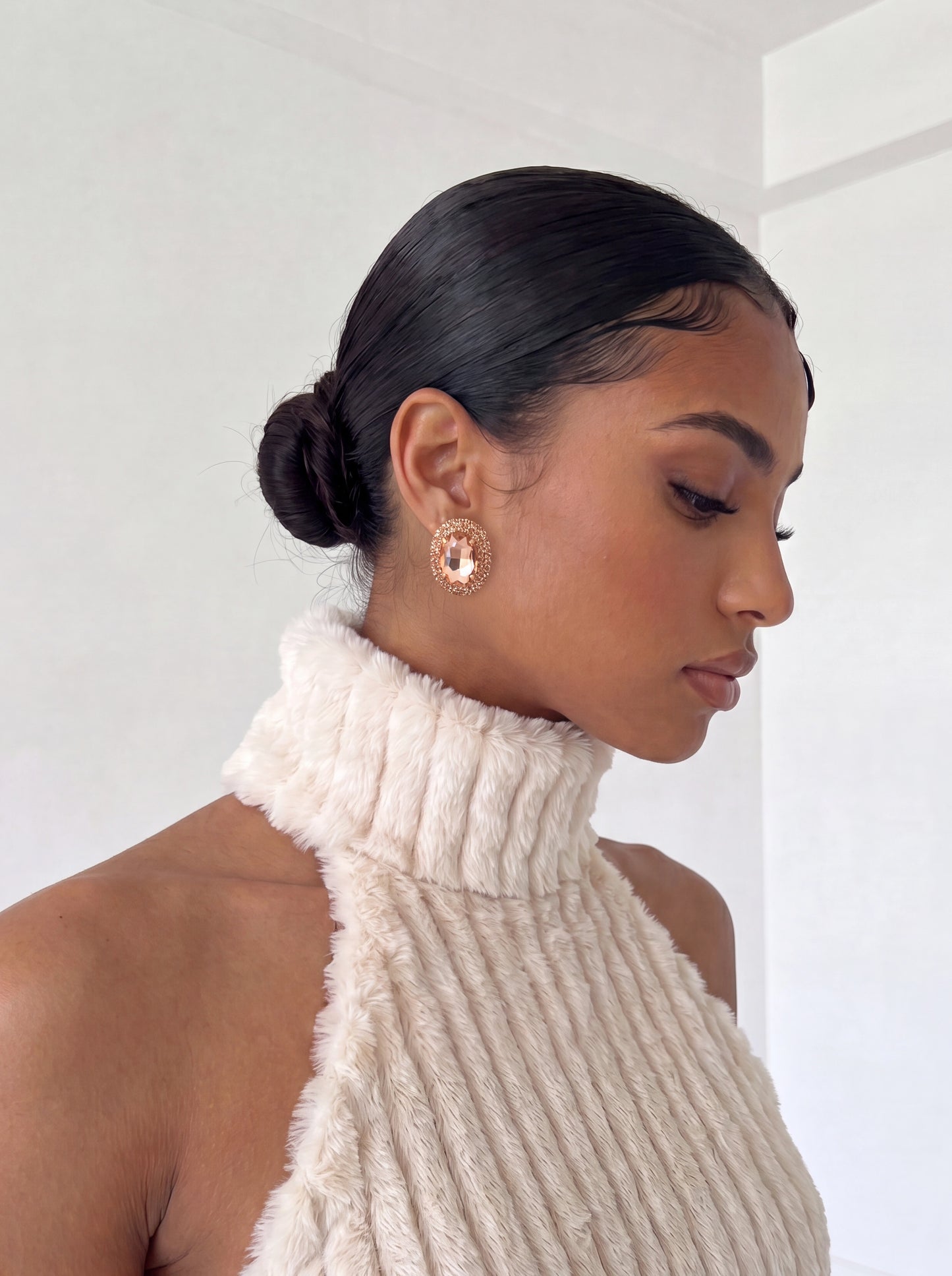 Dreya Oval Earrings - Champagne