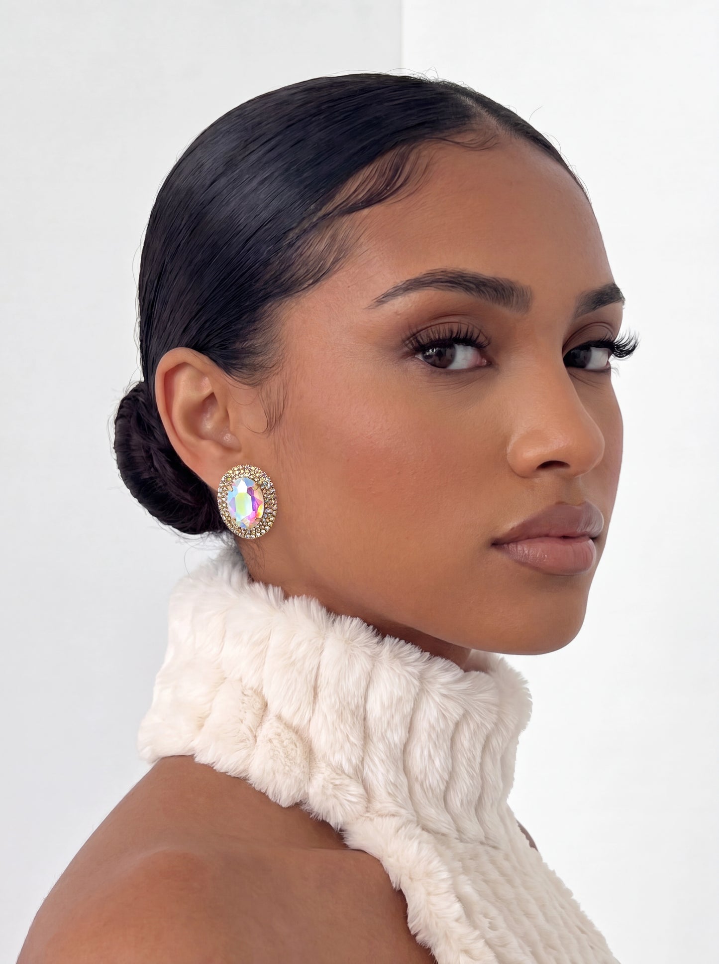 Dreya Oval Earrings - Colorful Silver