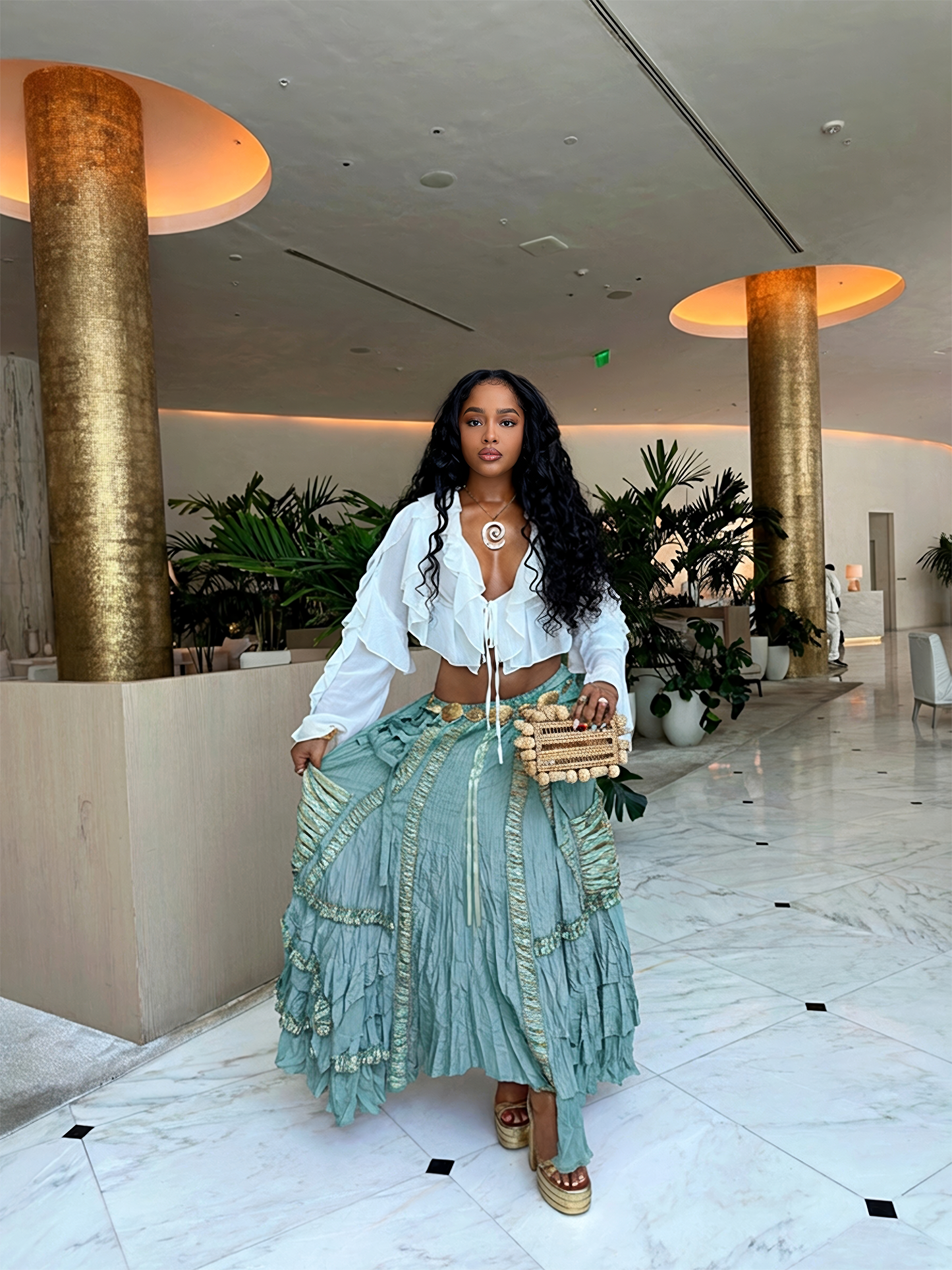 Riley Maxi Skirt - Teal