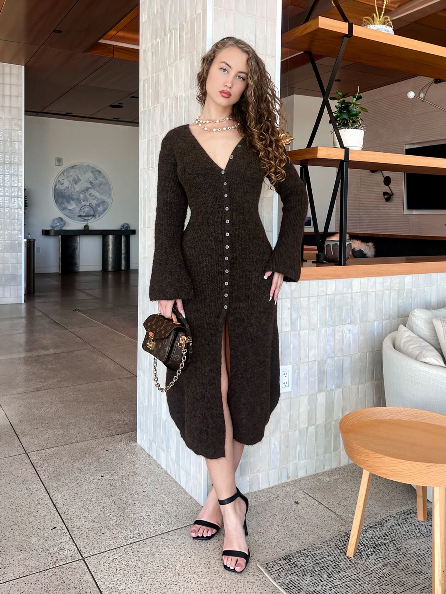 Stormie Maxi Sweater - Dark Brown
