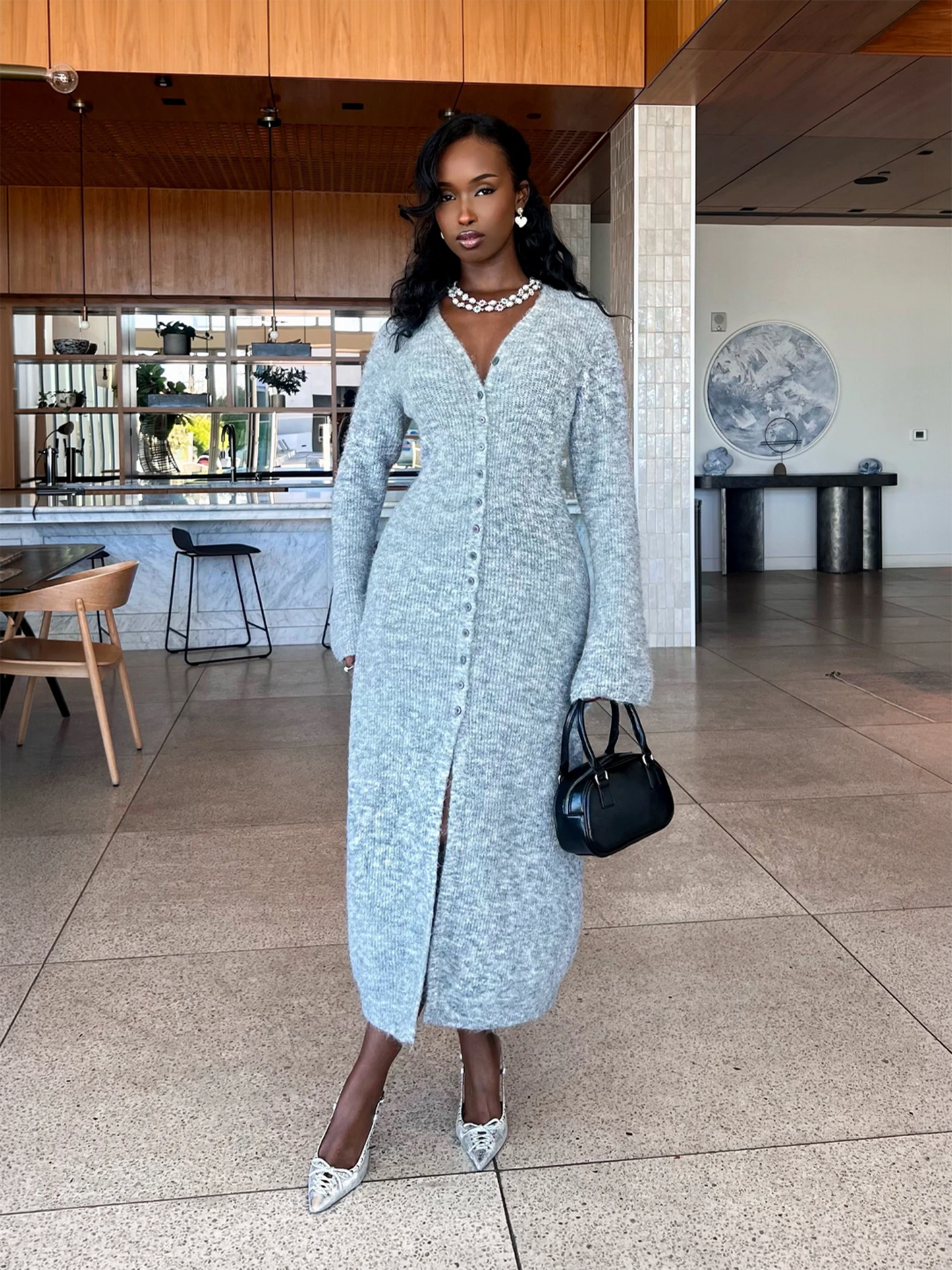 Stormie Maxi Sweater - Grey