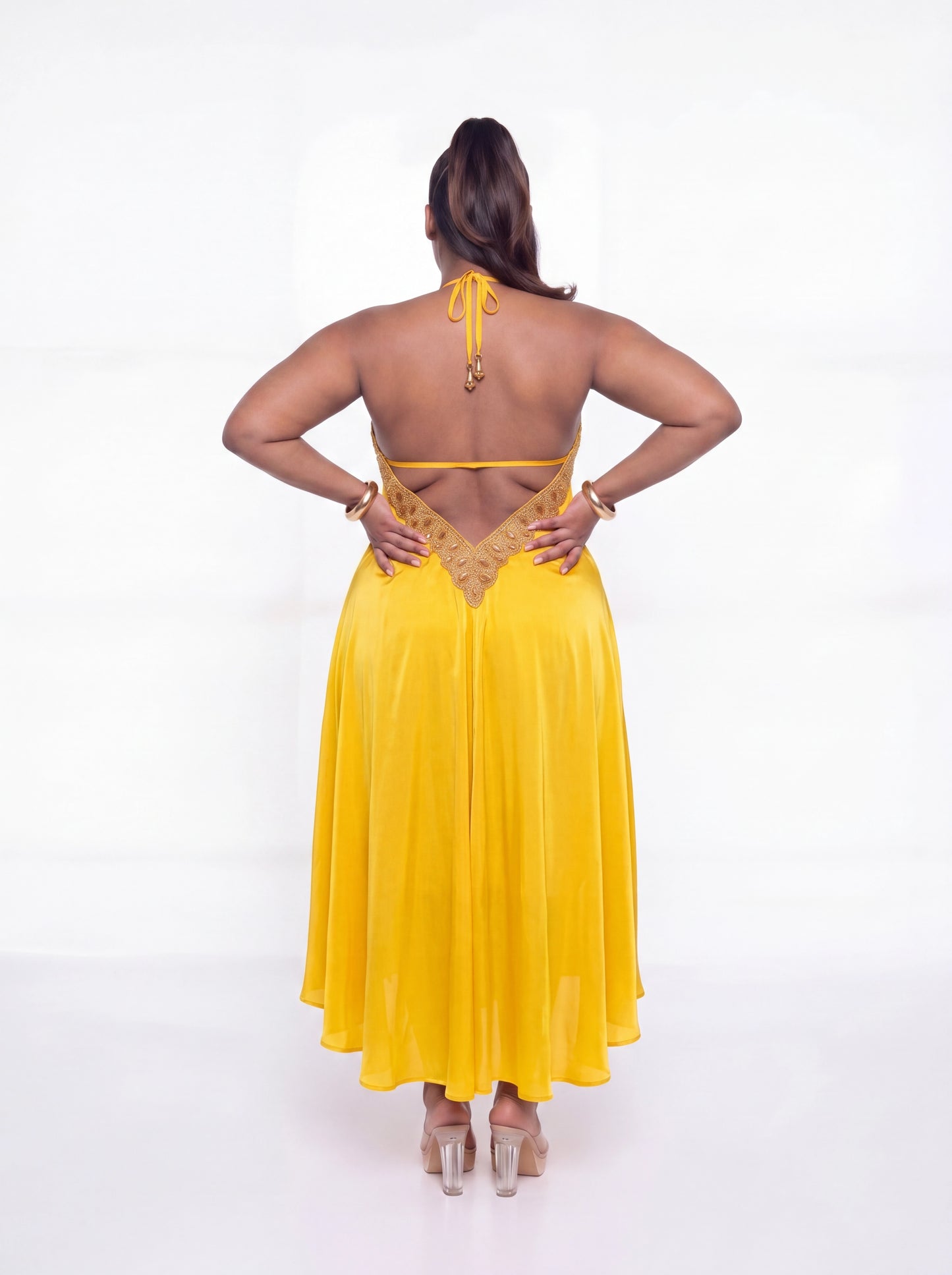 Vittoria Dress (CURVE)- Yellow