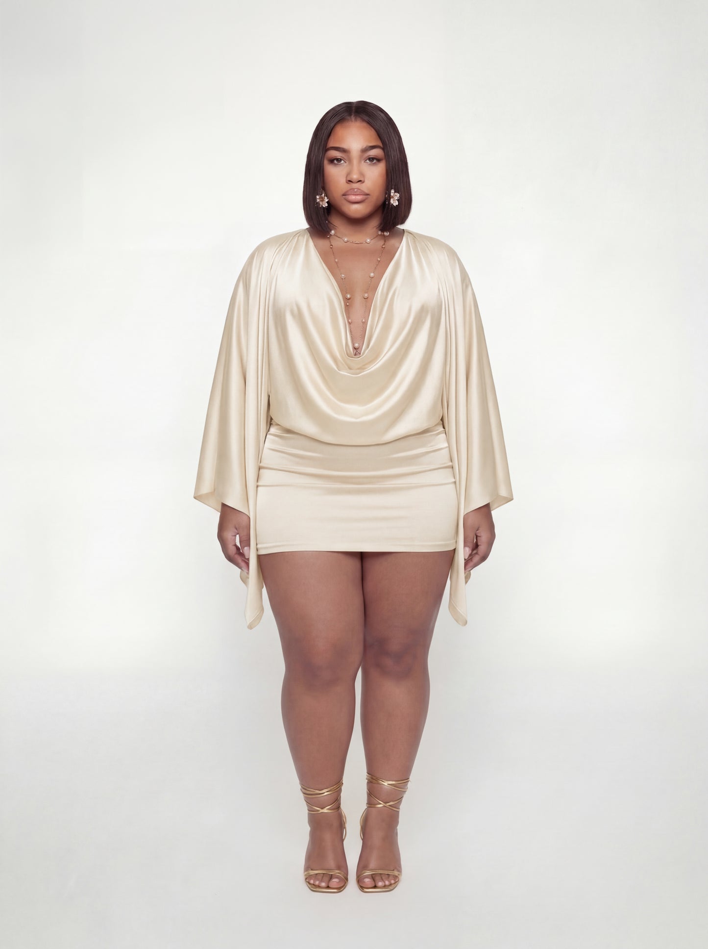 Alvita Dress (CURVE)- Cream - Preorder