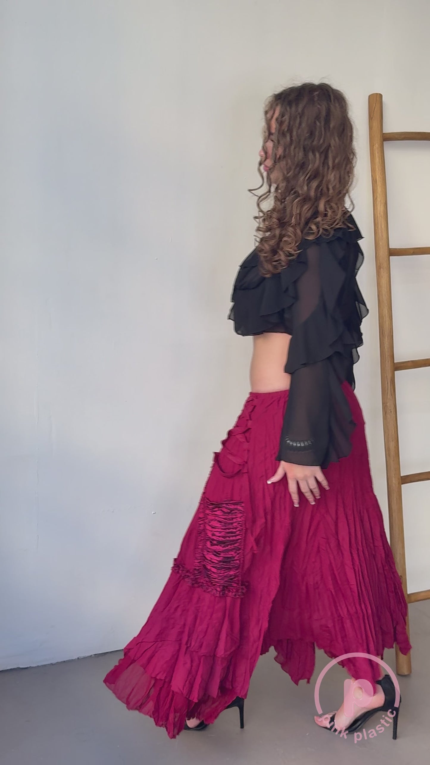 Riley Maxi Skirt - Burgundy