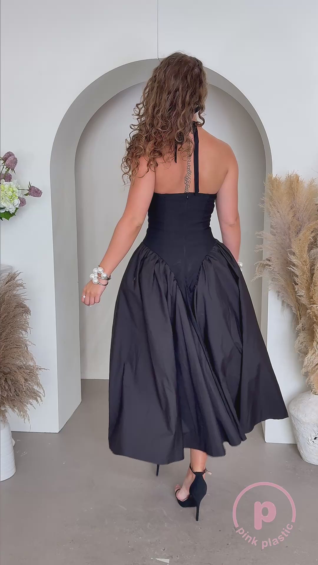 Esmeralda Halter Dress - Black
