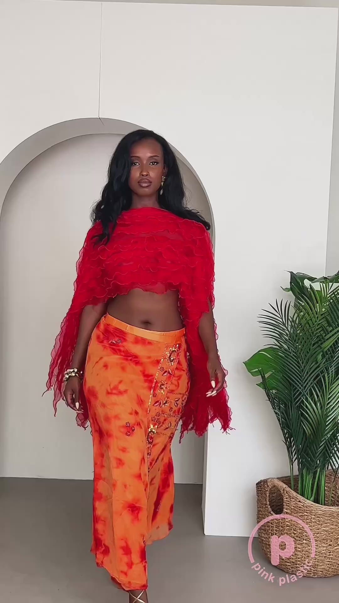 Alessandra Wrap Skirt - Orange