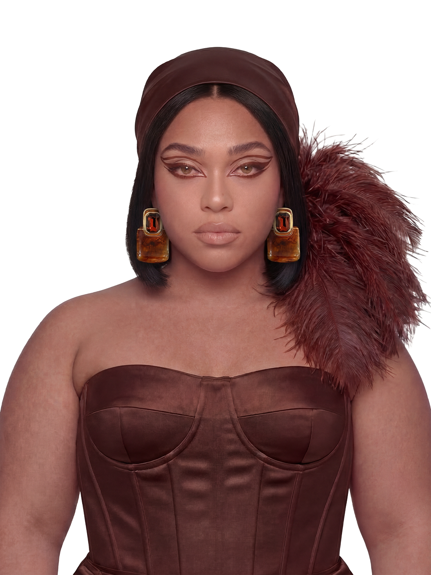 Noire Headscarf Scarfs- Brown