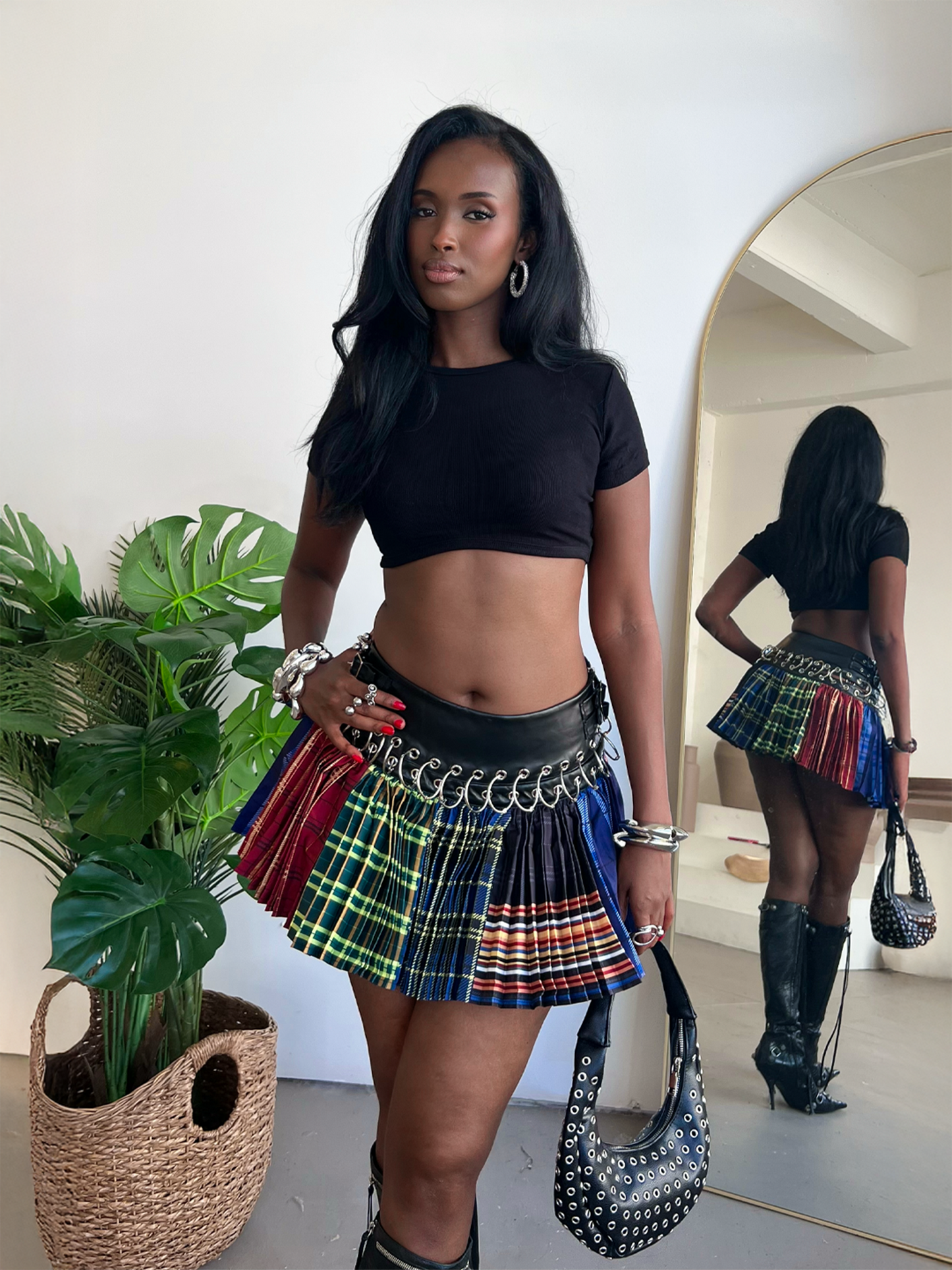 Irya Plaid Mini Skirt