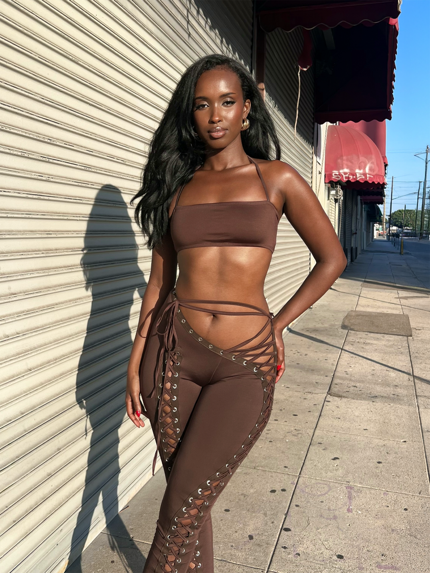Rylee Pant Set - Brown