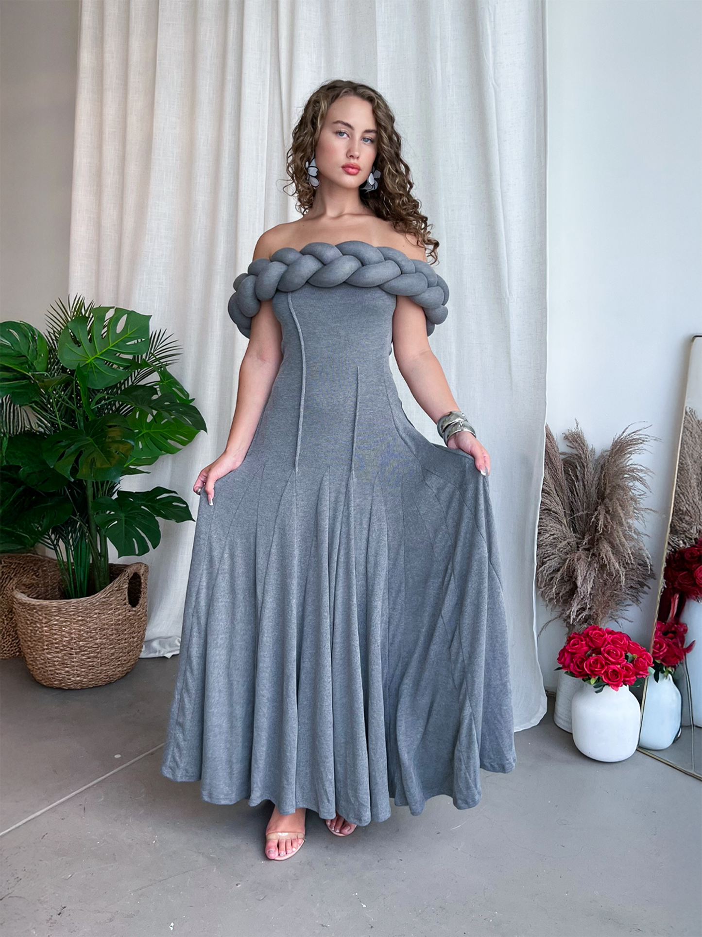 Kimmy Maxi Dress- Grey