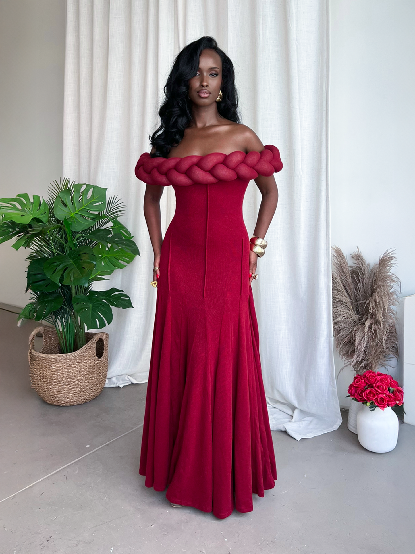Kimmy Maxi Dress- Burgundy