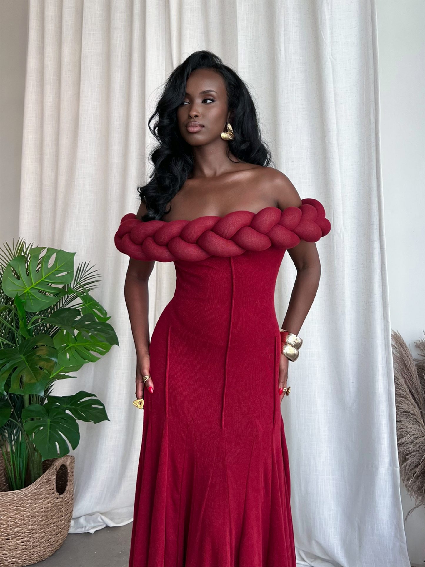 Kimmy Maxi Dress- Burgundy