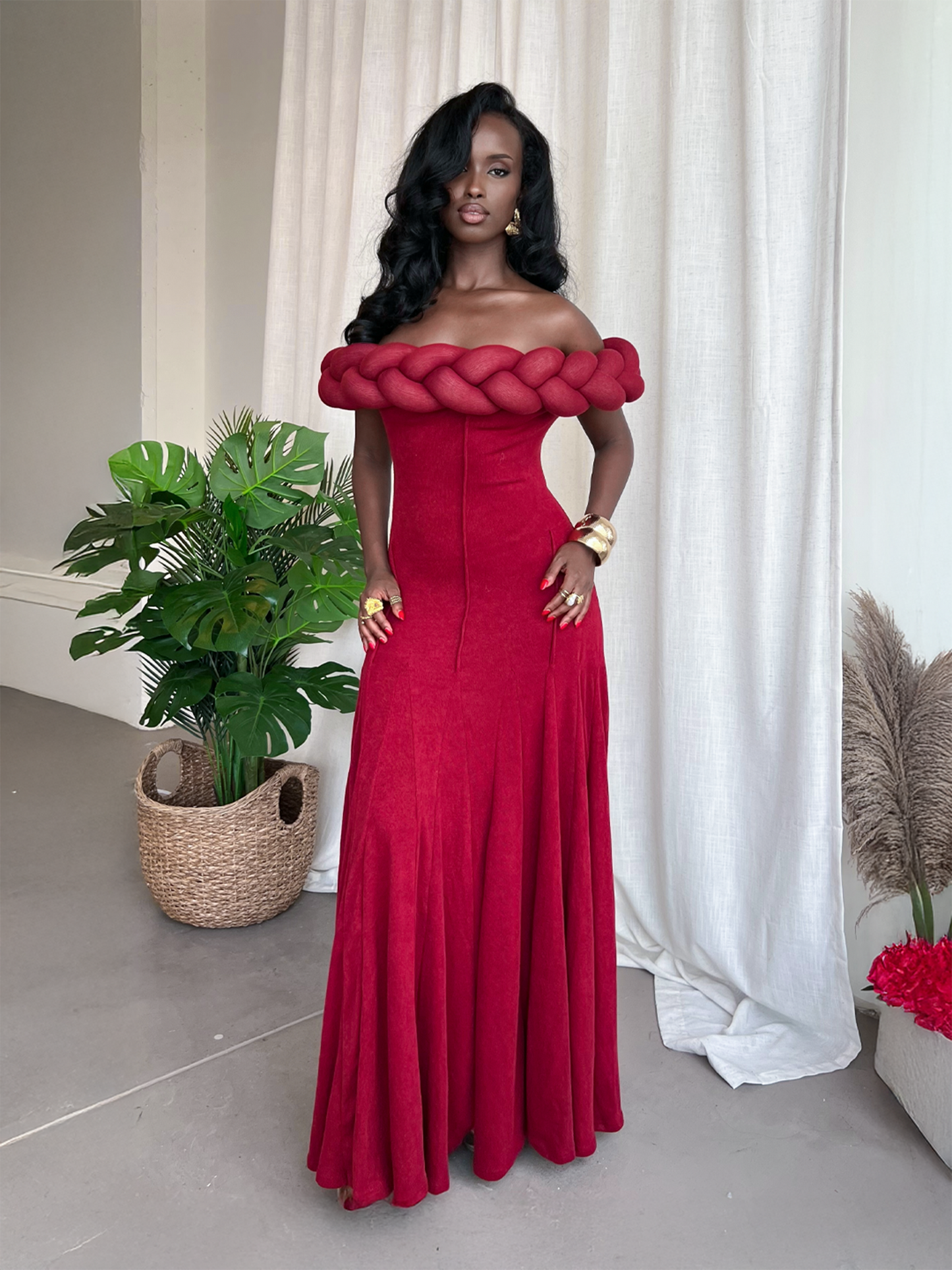 Kimmy Maxi Dress- Burgundy