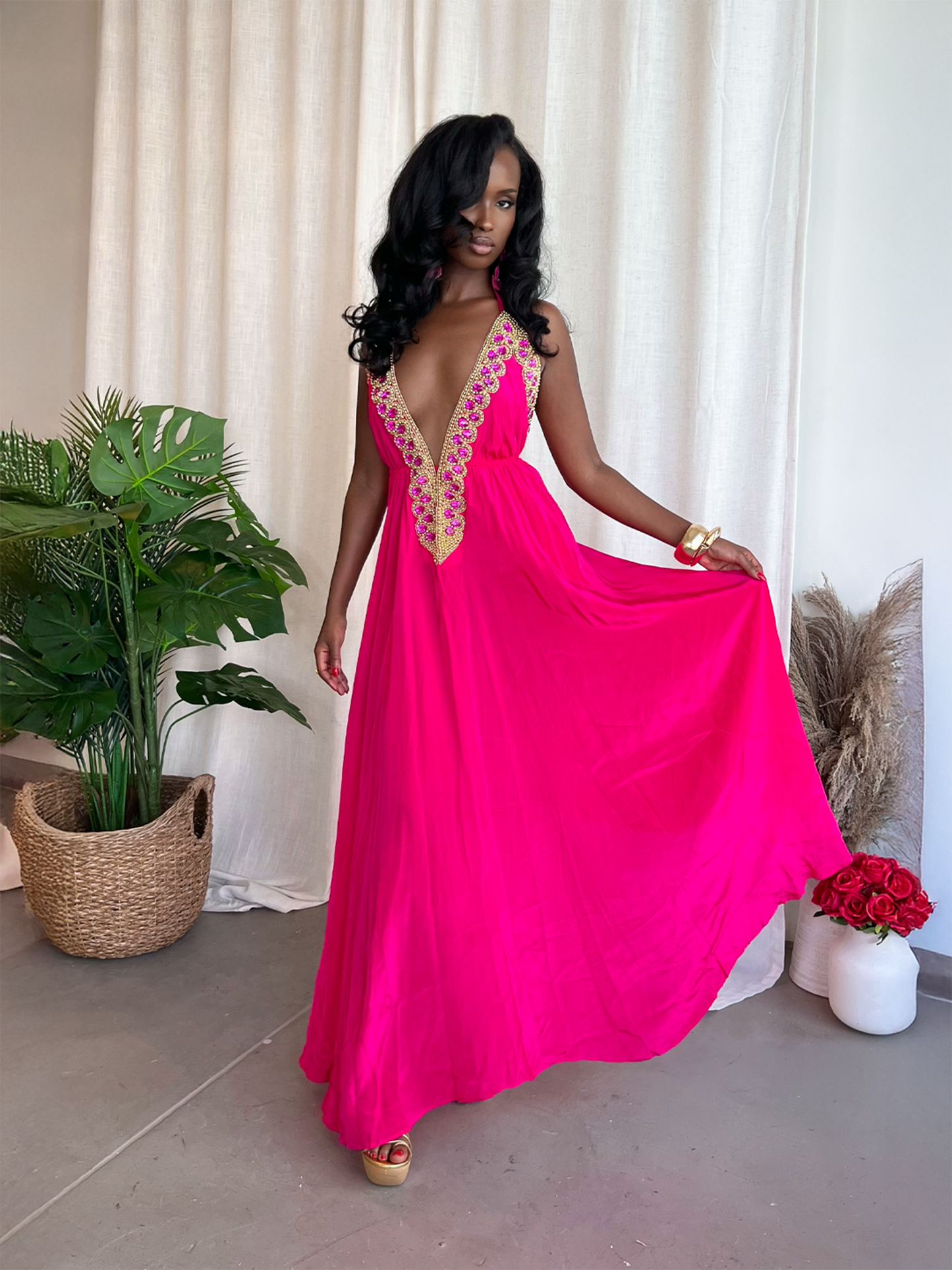 Vittoria Dress -Hot Pink