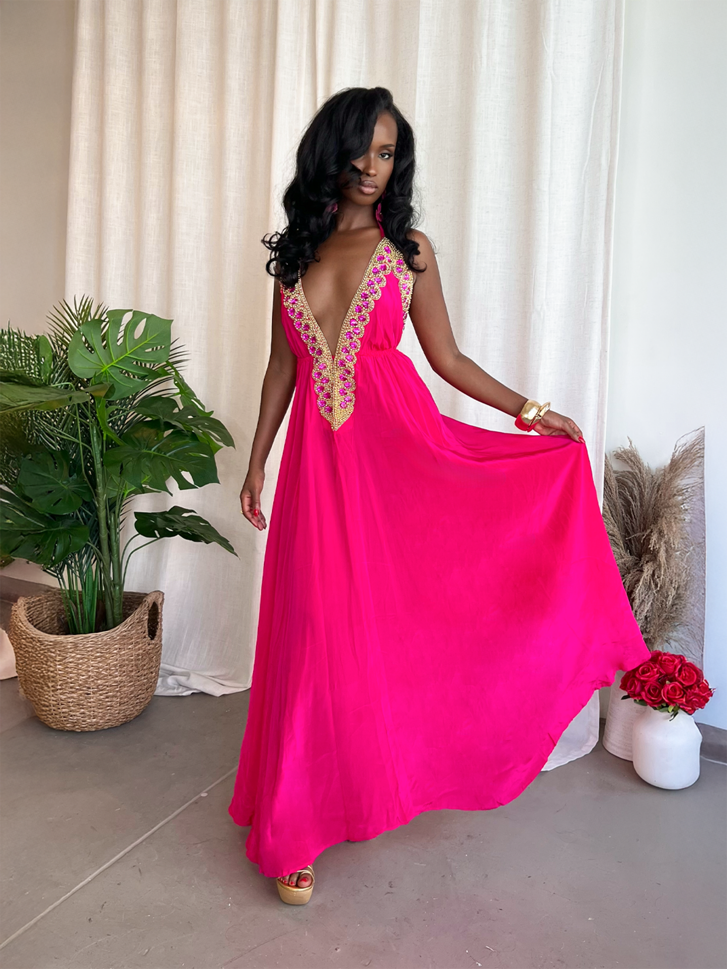 Vittoria Dress -Hot Pink