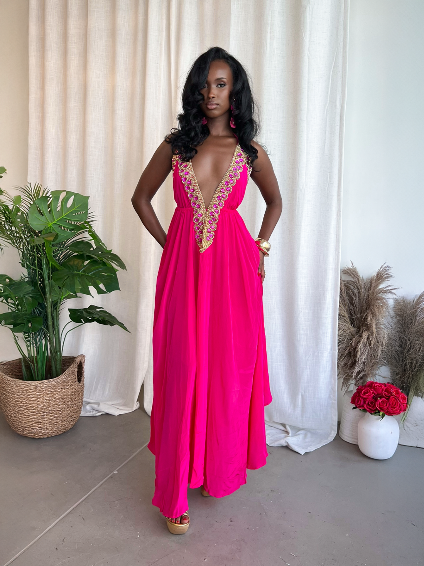 Vittoria Dress -Hot Pink