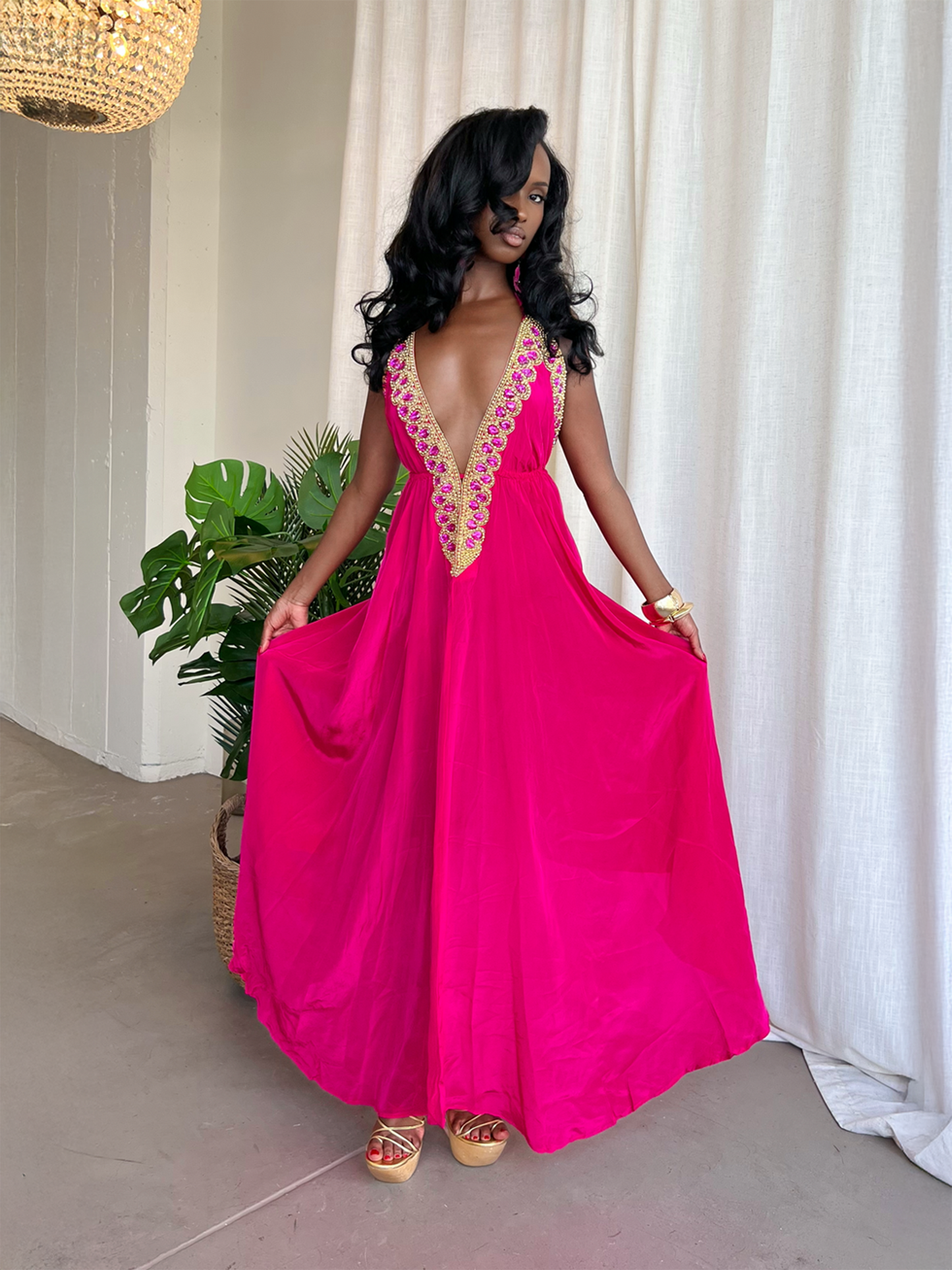 Vittoria Dress -Hot Pink