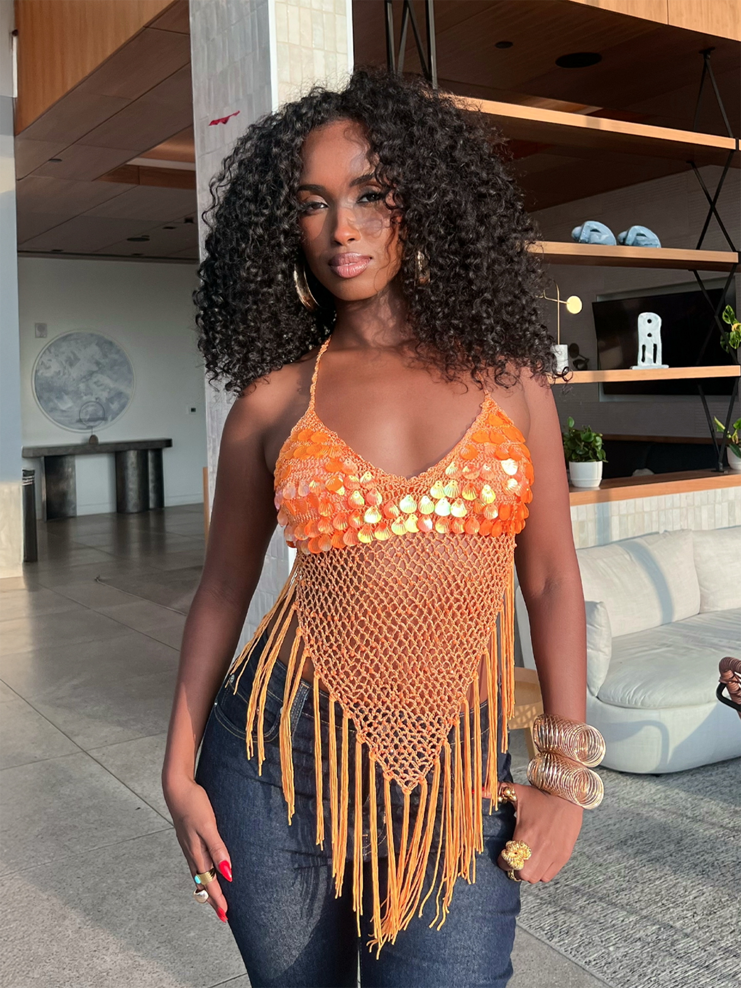 Gina Halter Top- Orange