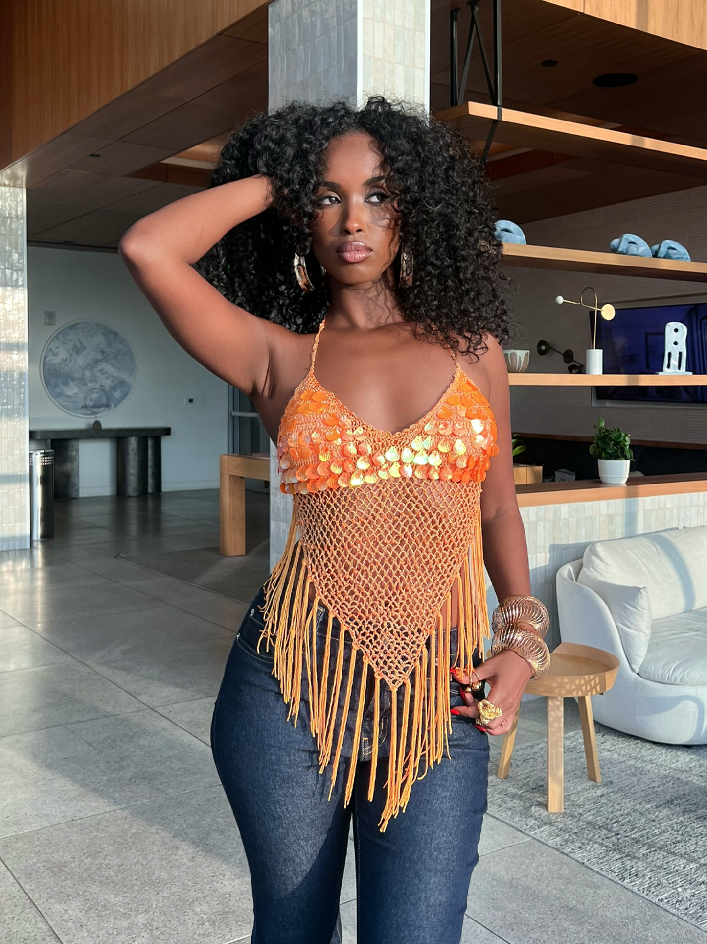 Gina Halter Top- Orange