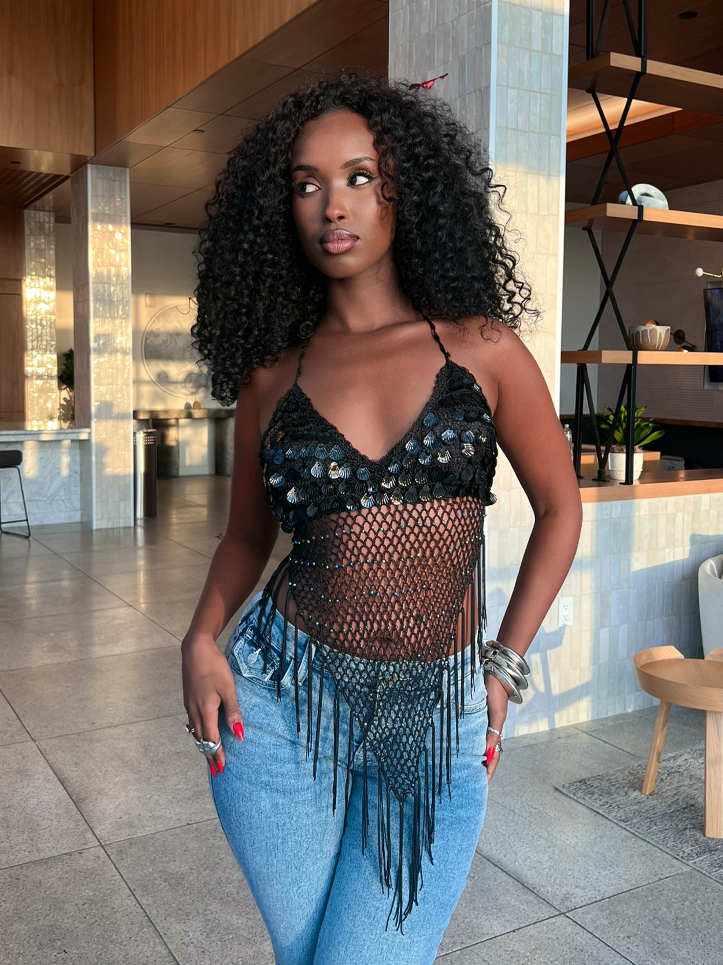 Gina Halter Top- Black