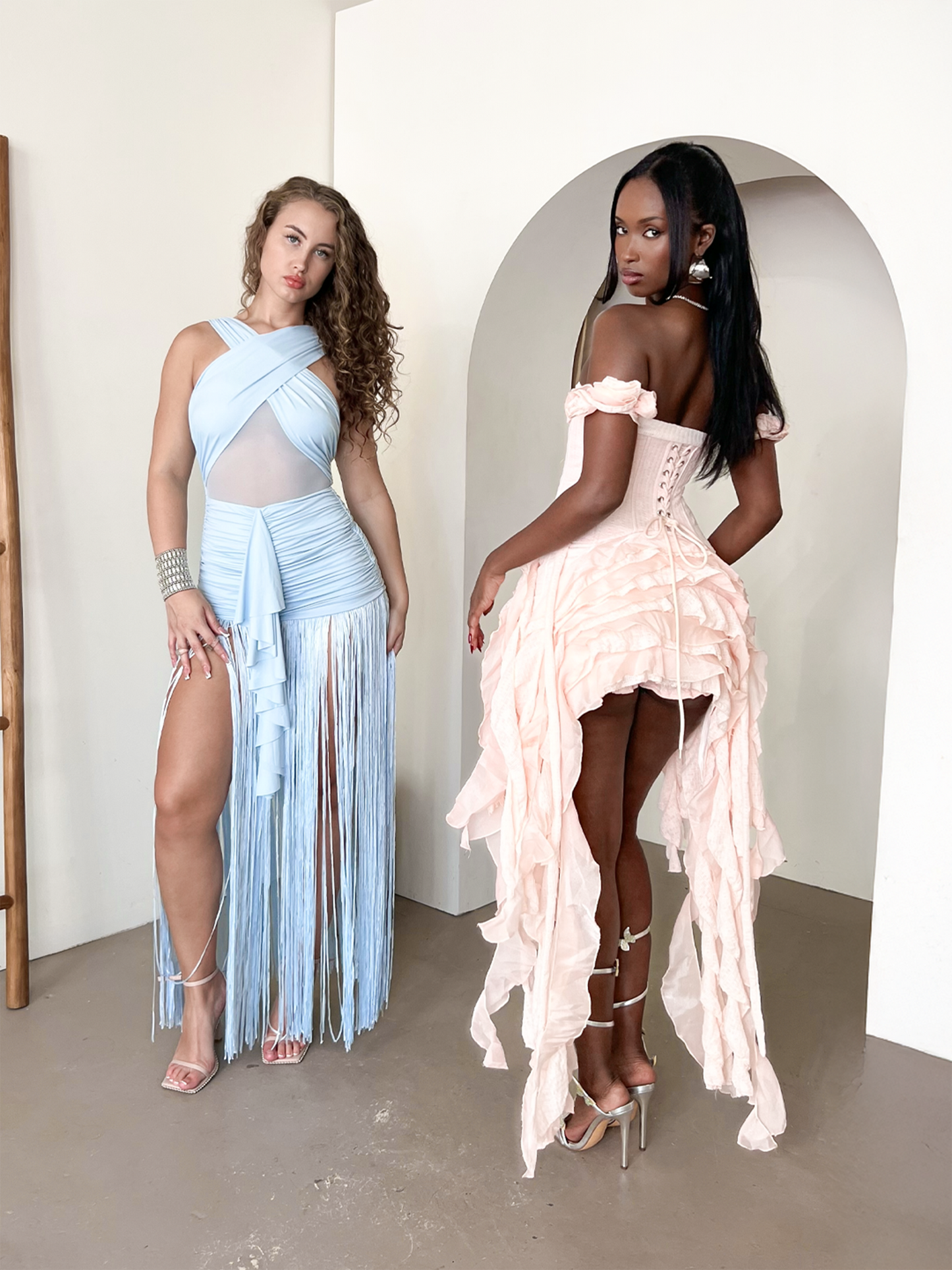 natalie corset dress Natalie Denim Corset Maxi Dress - White/combo