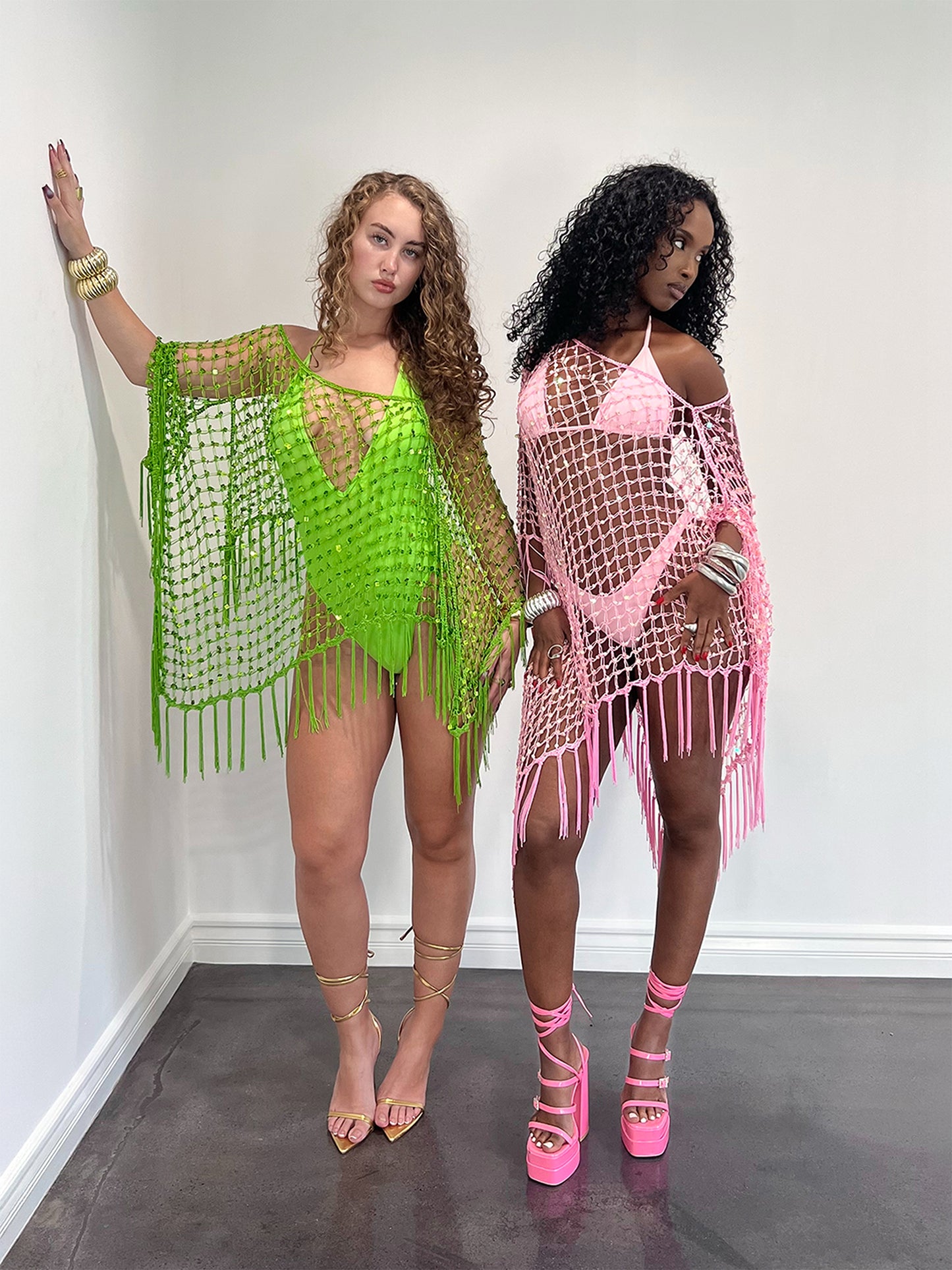 Jenna Poncho - Lime Green