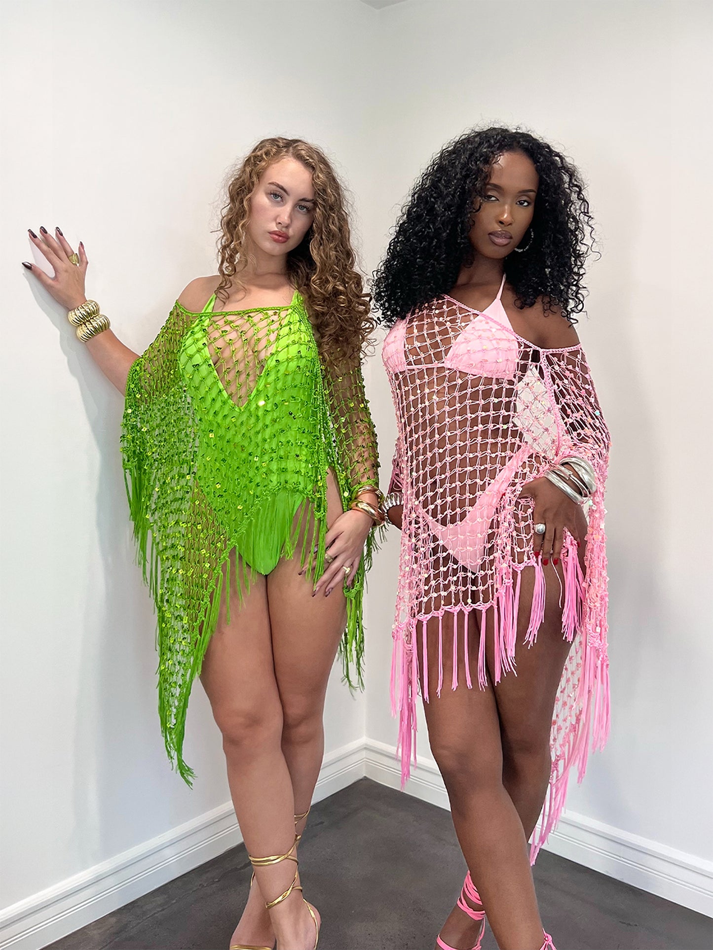 Jenna Poncho - Lime Green