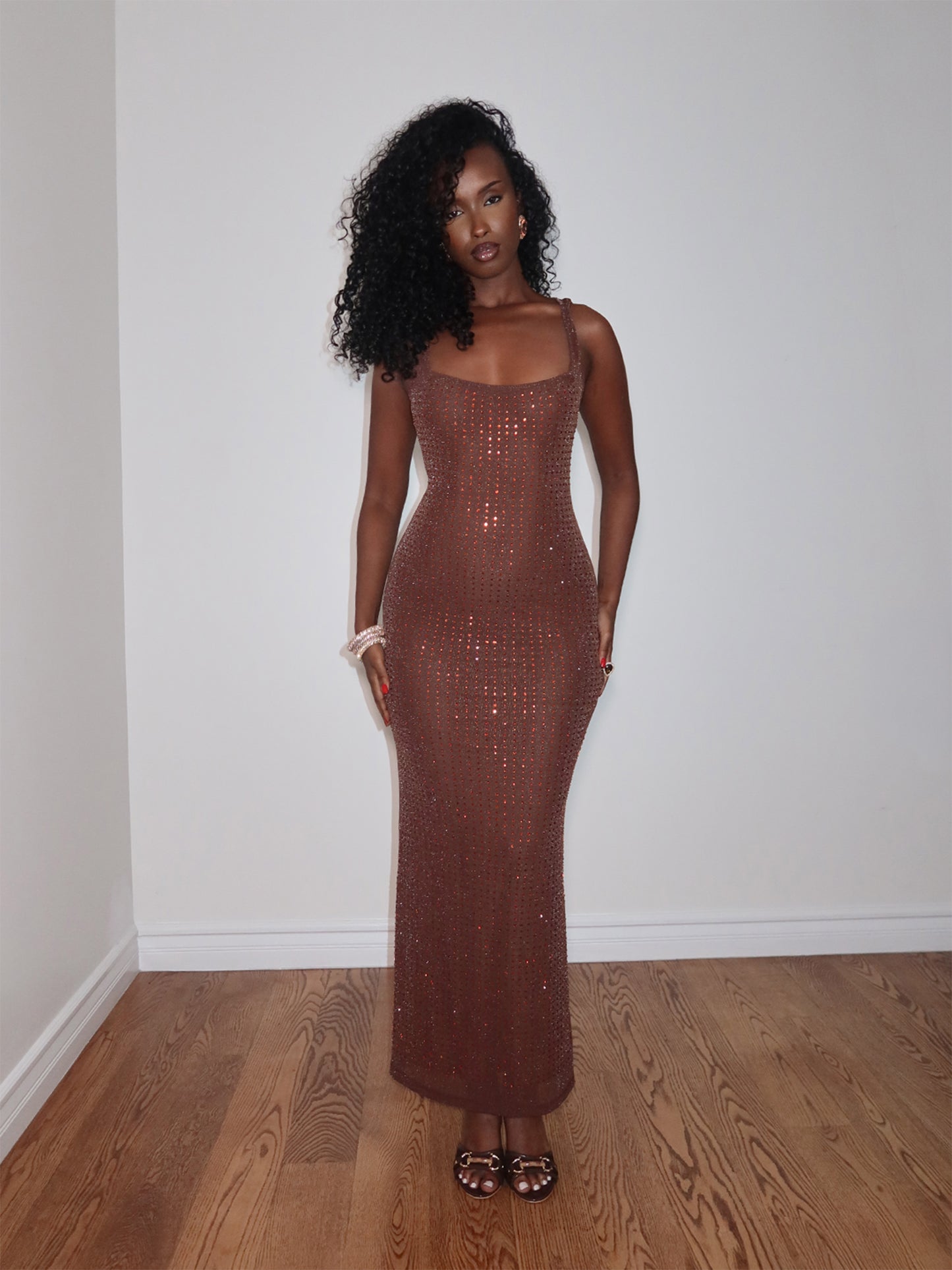 Jorja Dress Sparkle - Brown