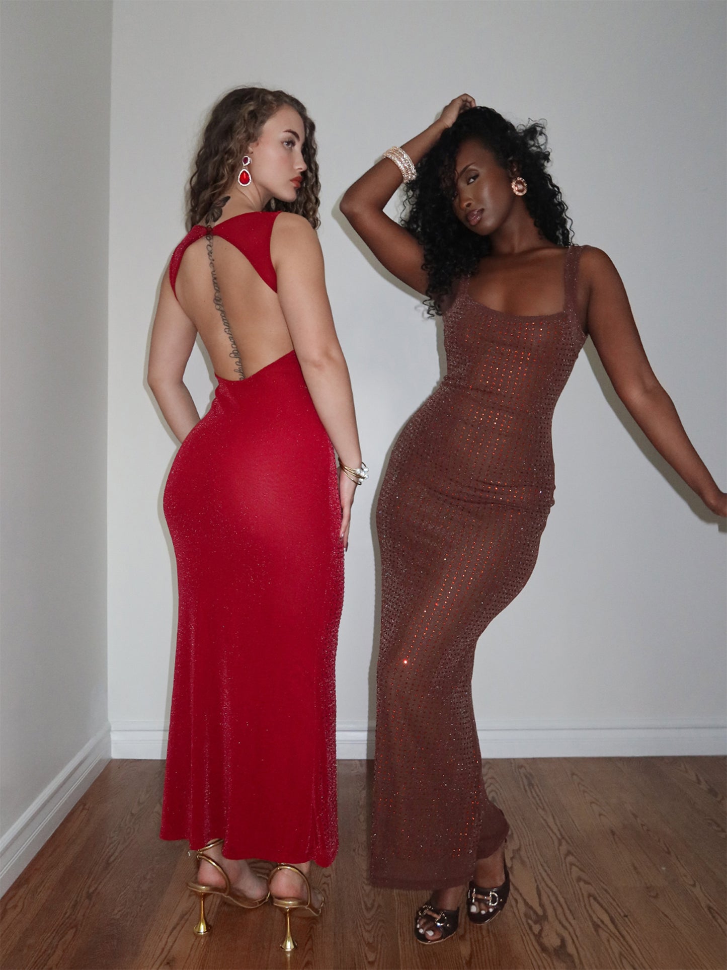 Jorja Dress Sparkle - Brown