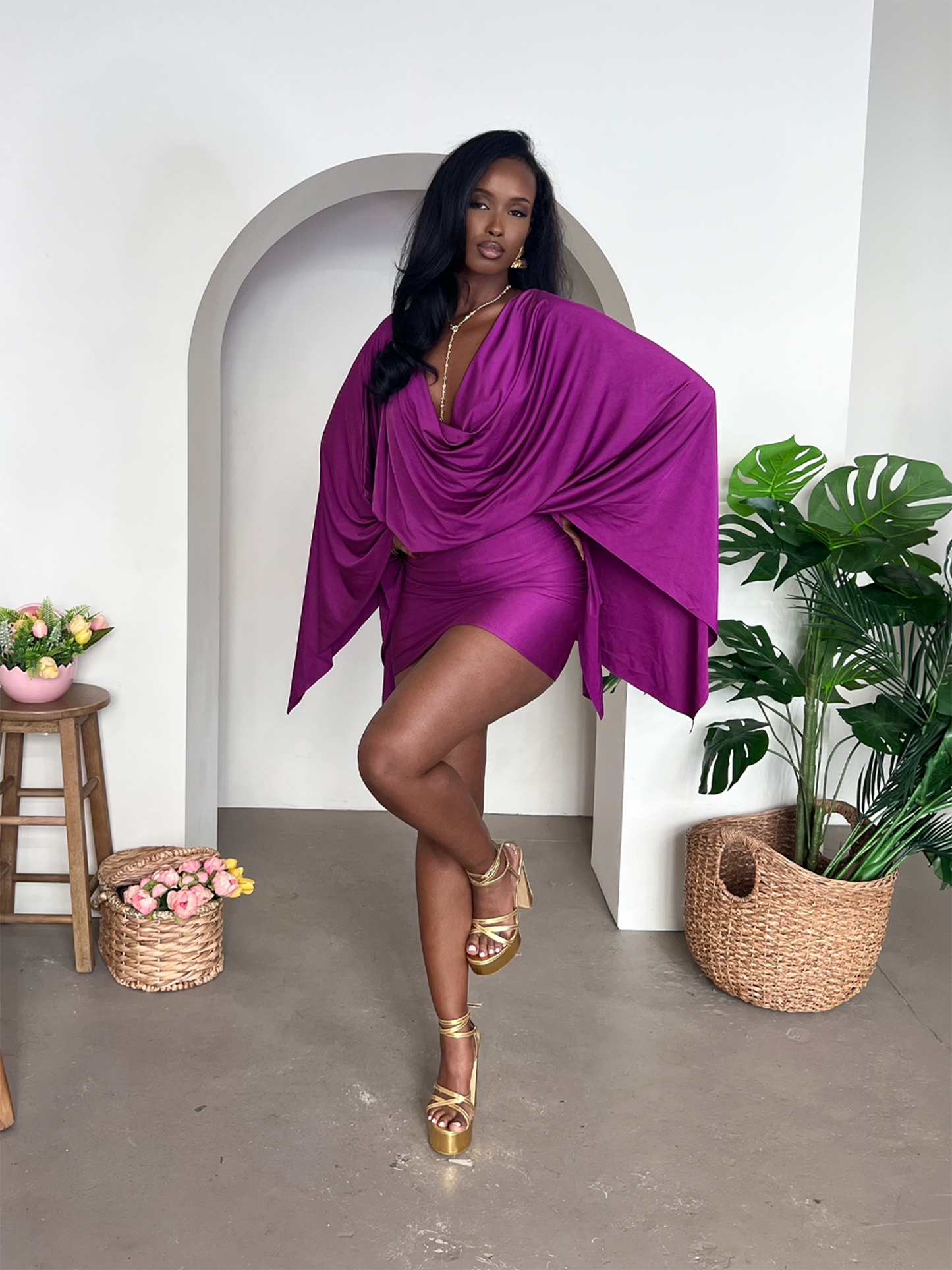 purplish red dress Two-Piece La Femme Long Prom in Dark Berry Dark Berry / 2 The sheer lace bralette Purple Prom Dresses 2026 -