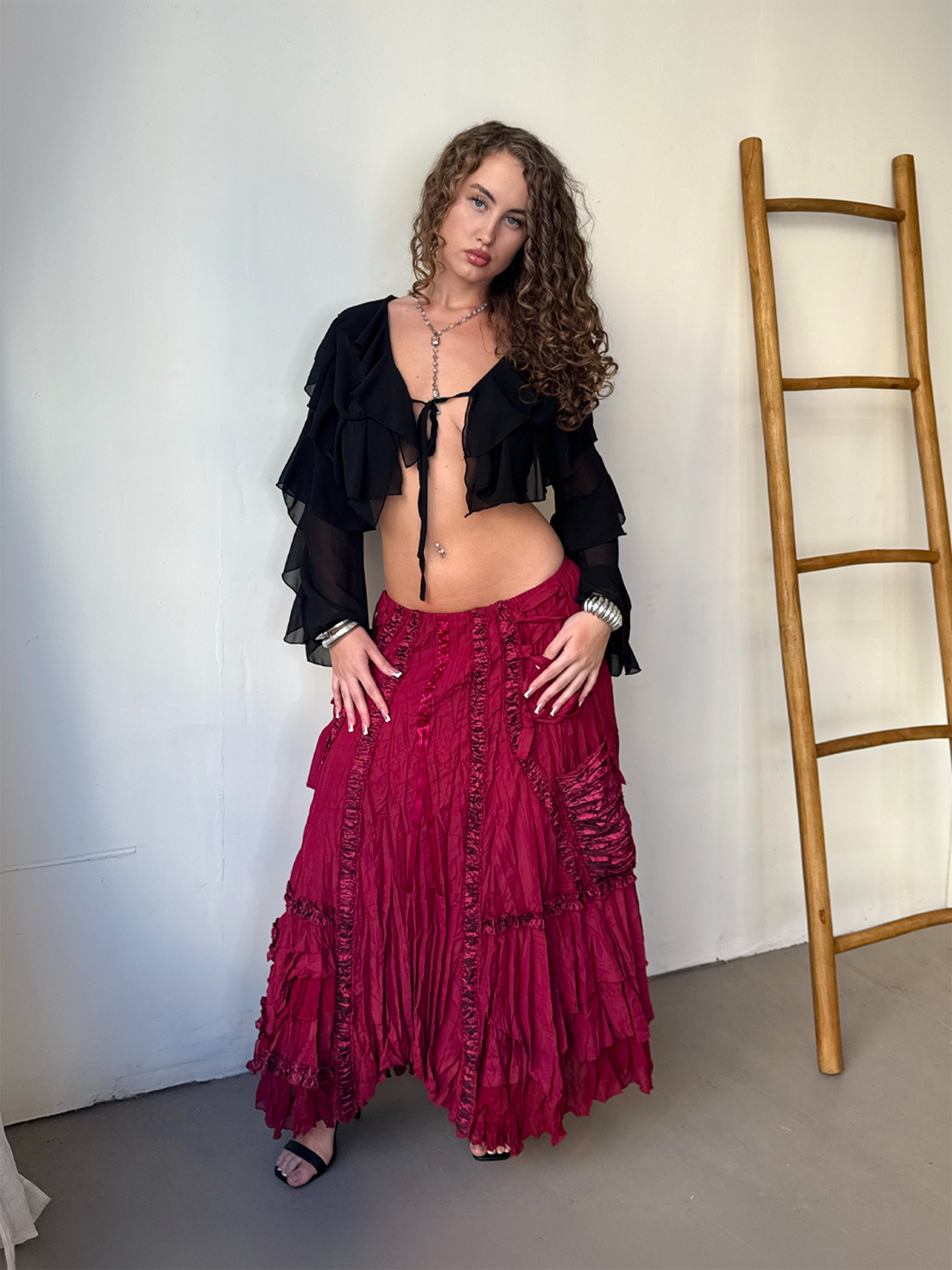 Riley Maxi Skirt - Burgundy