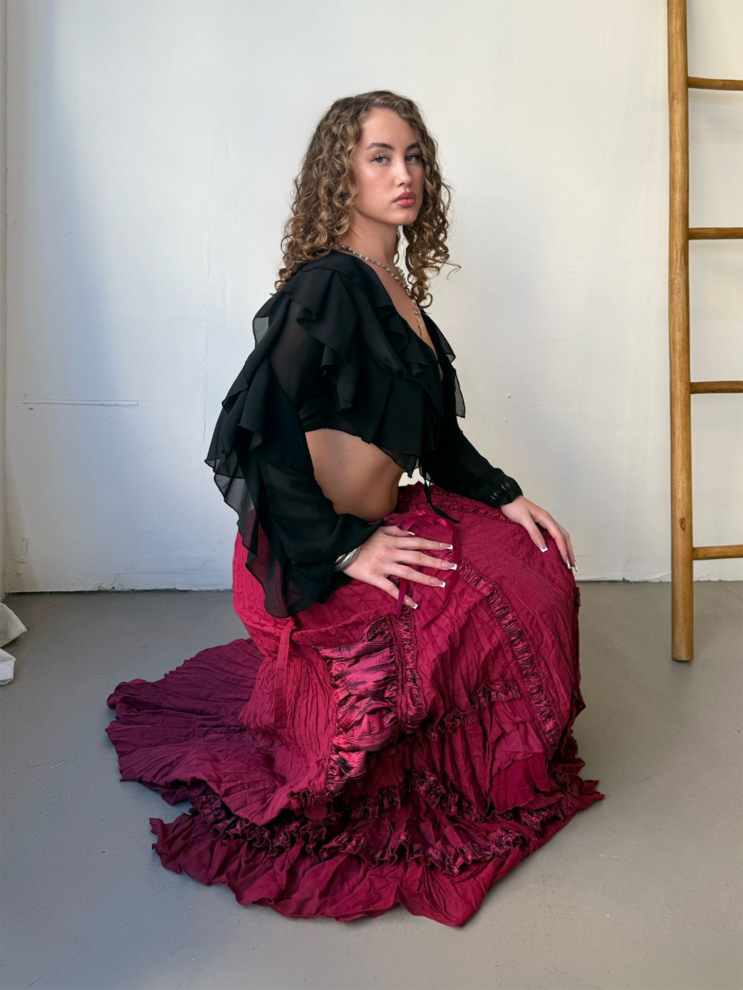 Riley Maxi Skirt - Burgundy