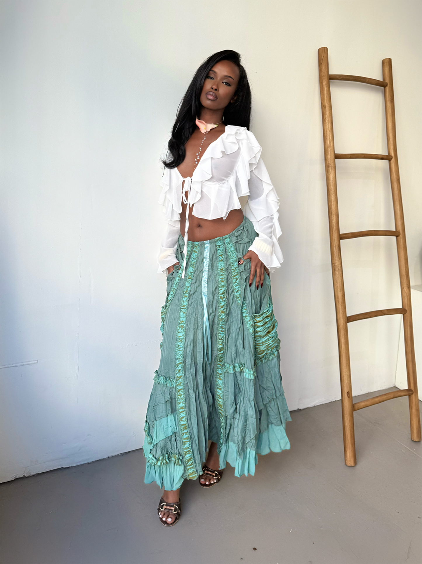 Riley Maxi Skirt - Teal