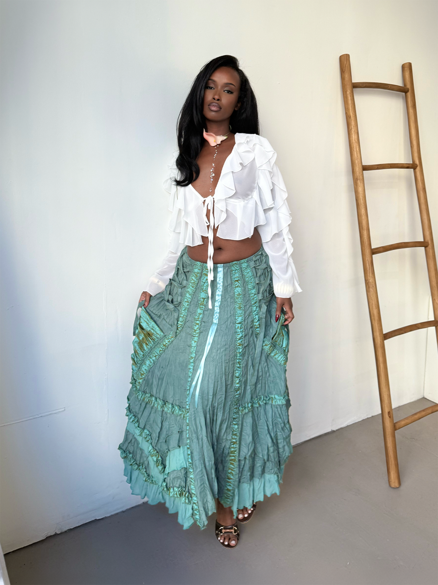 Riley Maxi Skirt - Teal