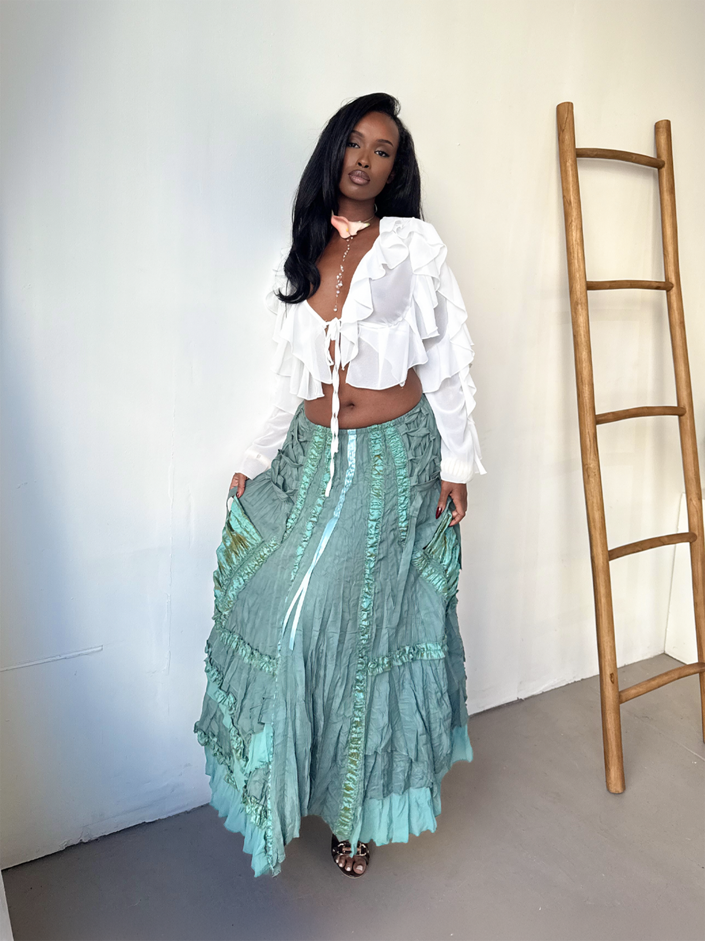 Riley Maxi Skirt - Teal