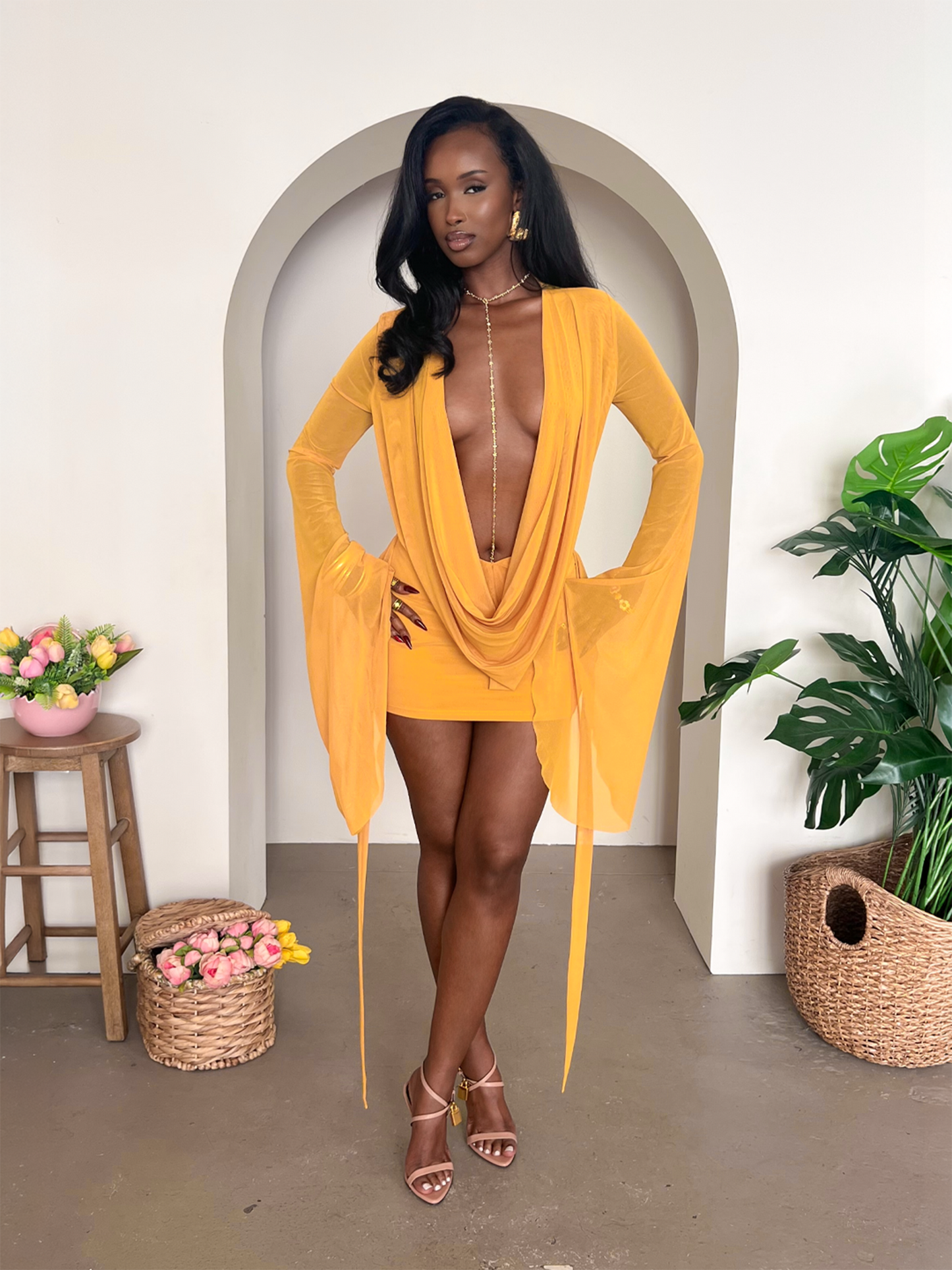 Vivian Dress - Mustard Yellow