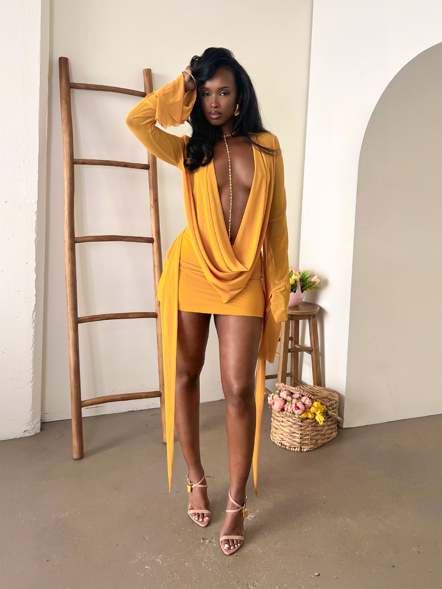 Vivian Dress - Mustard Yellow