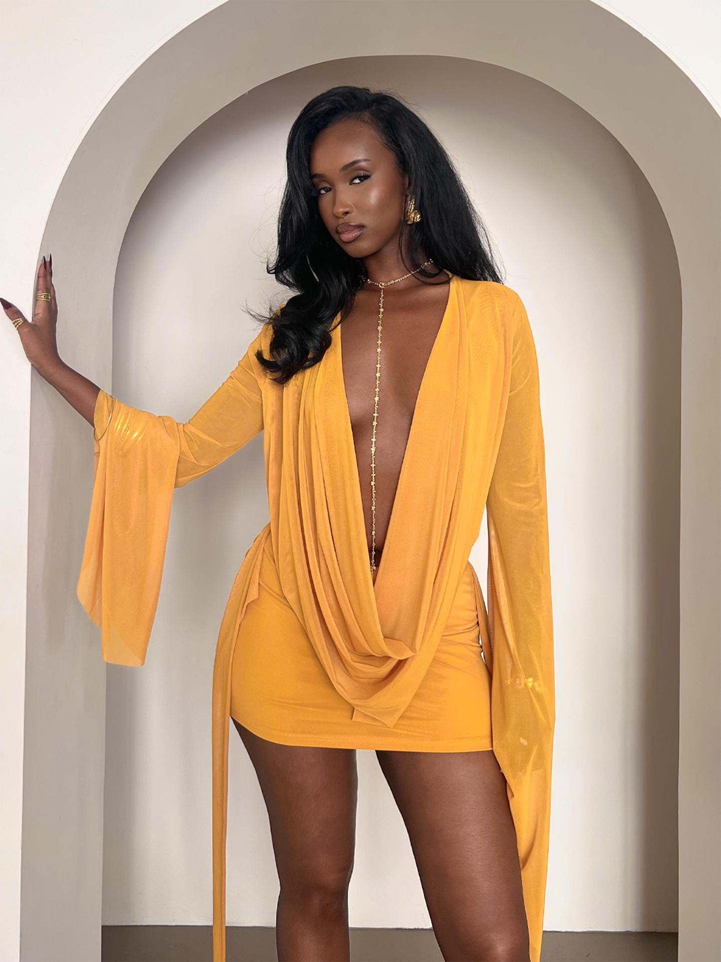 Vivian Dress - Mustard Yellow