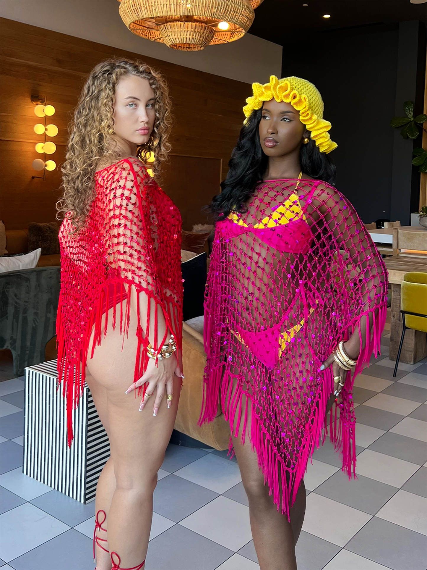 Jenna Poncho- Hot Pink