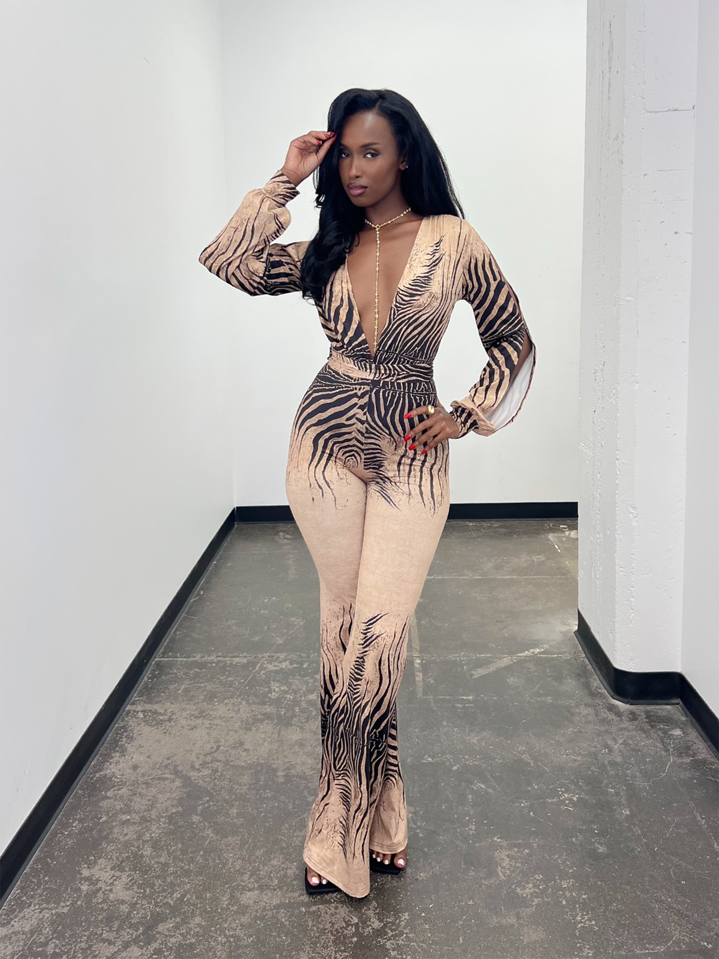 Venus Zebra Jumpsuit