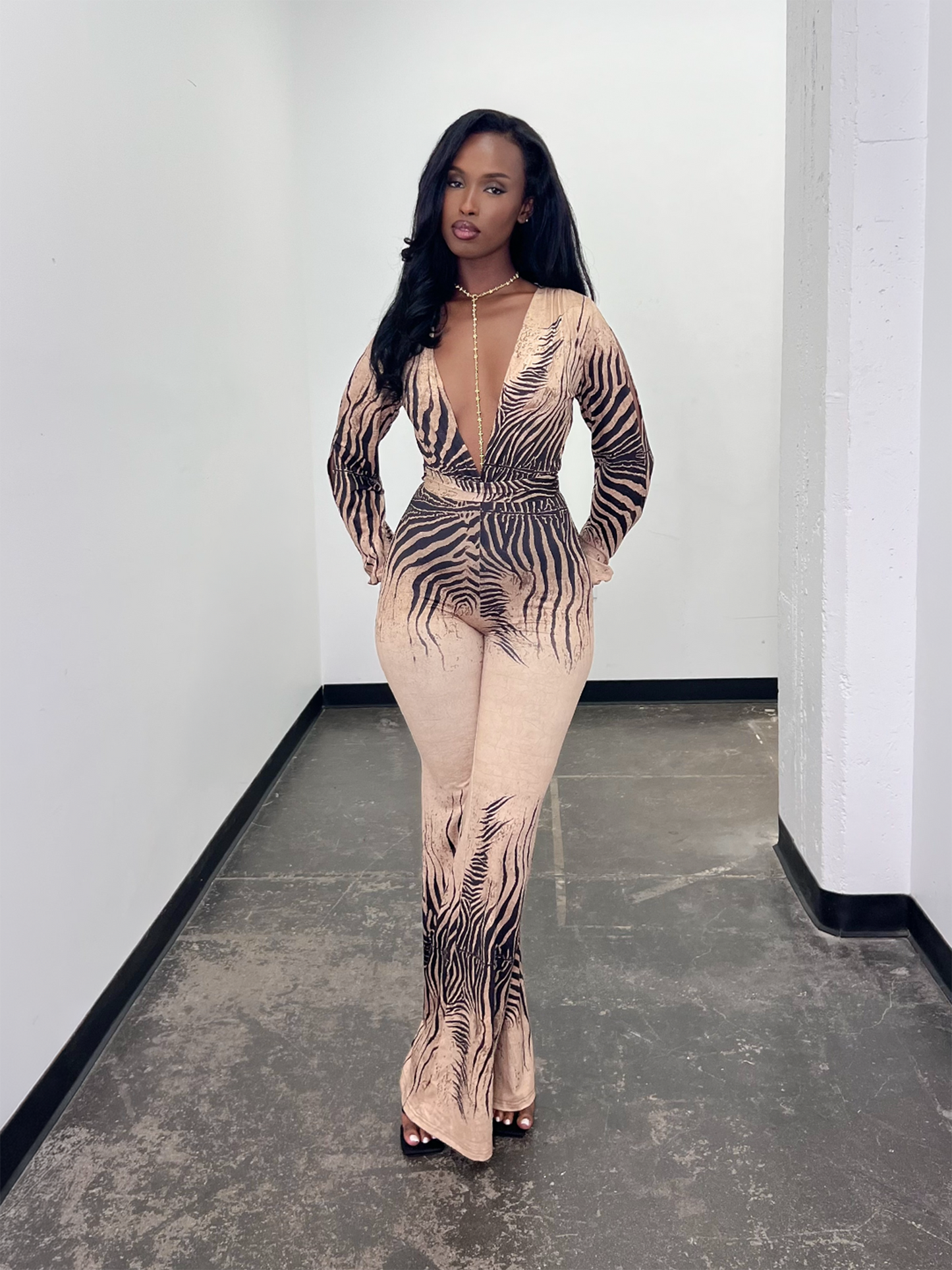 Venus Zebra Jumpsuit