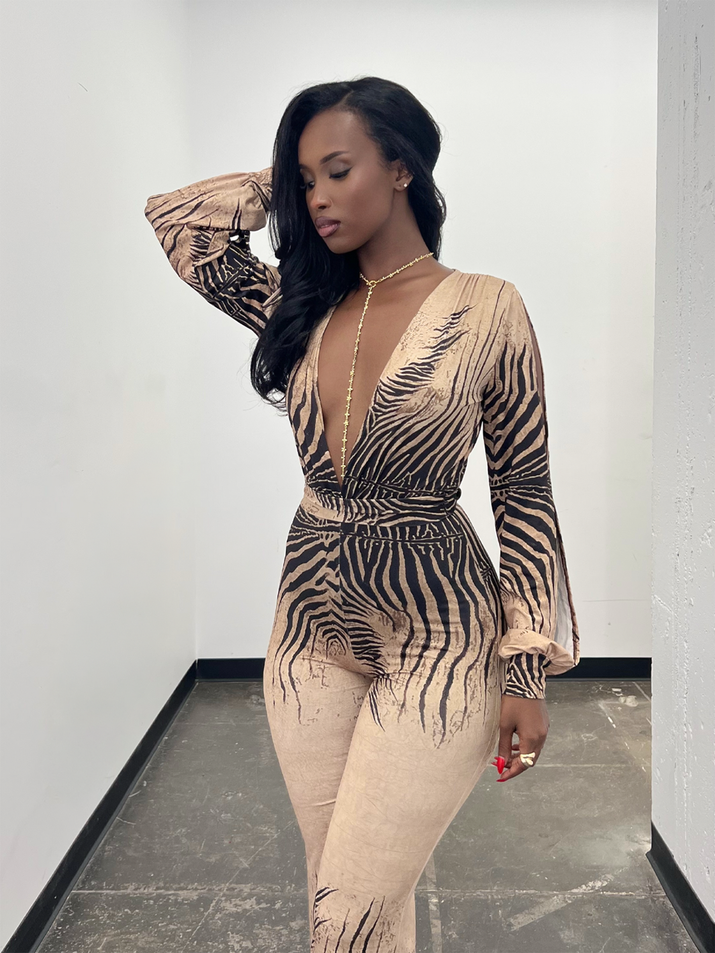 Venus Zebra Jumpsuit