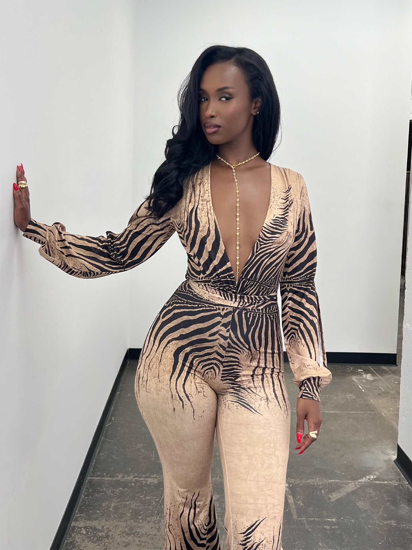 Venus Zebra Jumpsuit