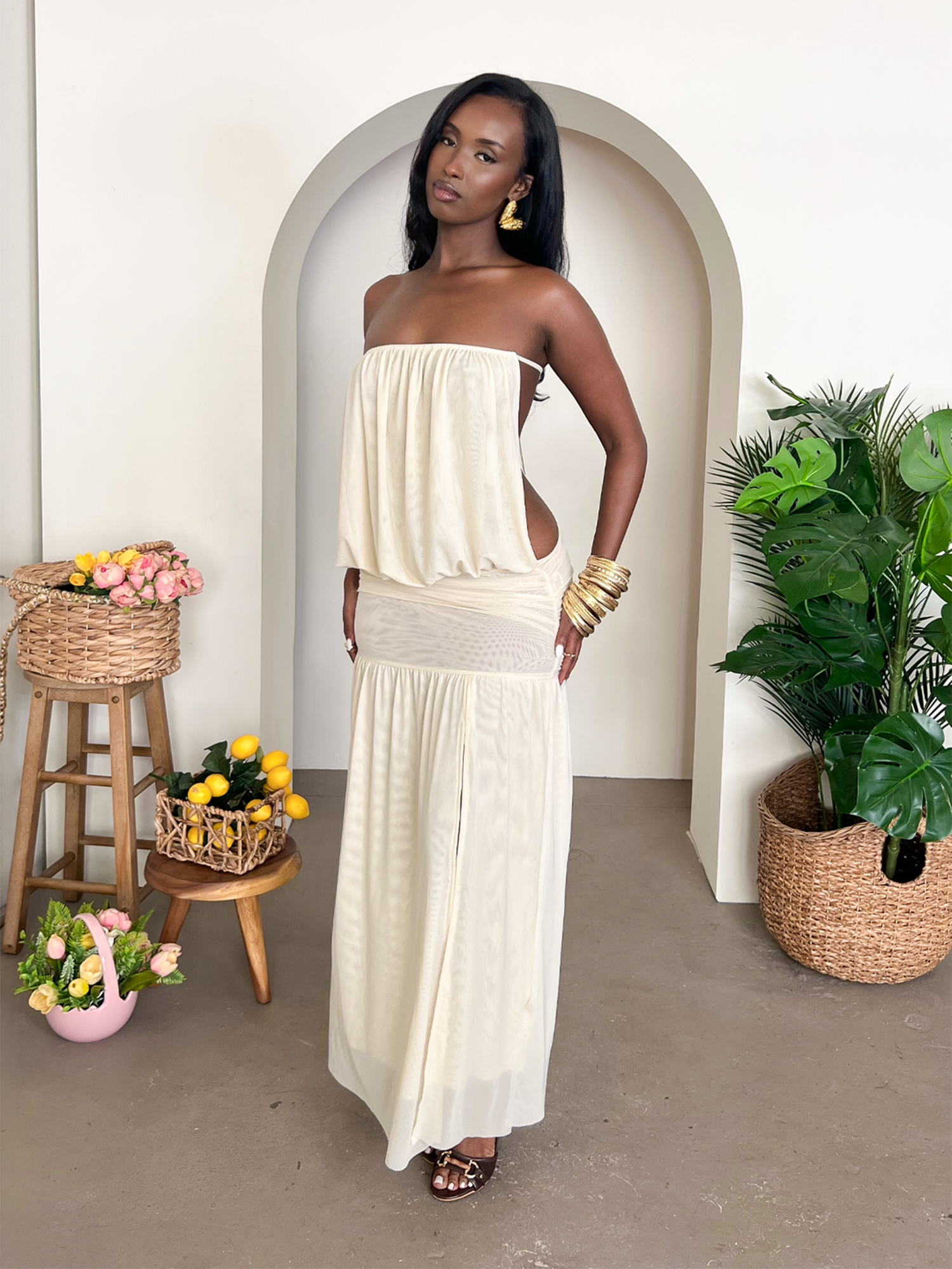 Hannah Tube Dress- Cream L