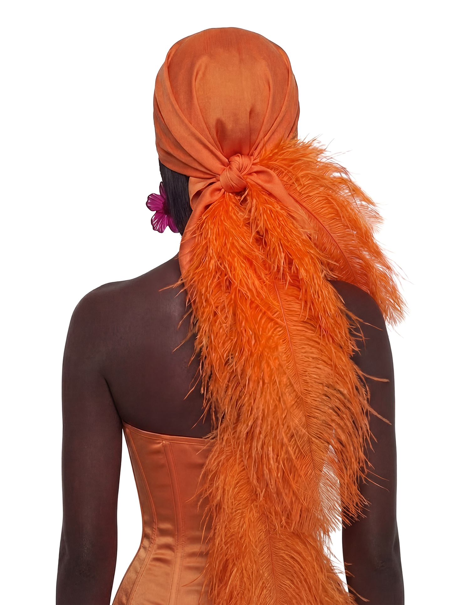 Noire Featherscarf Head- Orange
